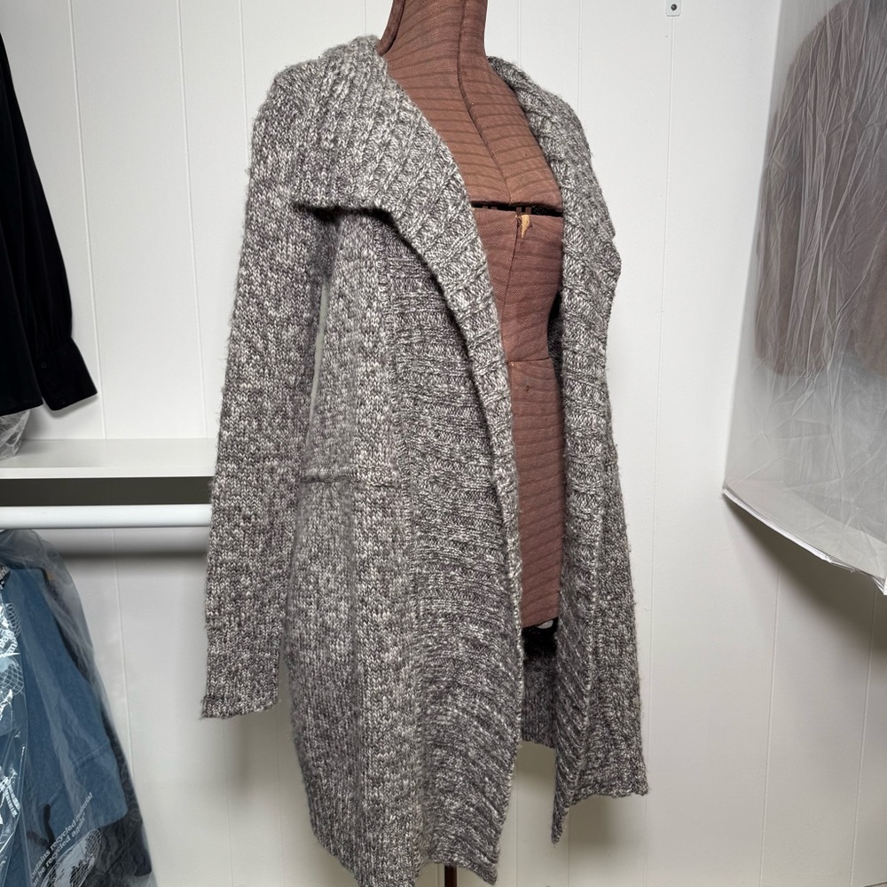 Diane Von Furstenberg Long Wool Chunky Sweater Cardigan Wrap - Picture 7 of 15